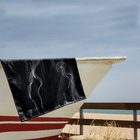 Черно-бяла плажна кърпа 90x180 cm Jellyfish - DecoKing