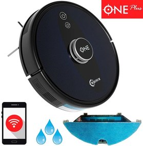 Прахосмукачка робот MAGNUM ONE Plus, Li-ion 3200 mAh, 50W, 3000 Pa, 0.6 l, Wi-Fi, Гласов контрол, Сухо/мокро почистване, График, HEPA, Разпознаване на стаи, Черен