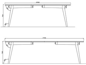 Сгъваема маса за хранене от дъб 180x102 cm Marte - Actona