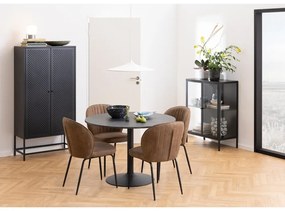 Черен метален шкаф за витрини 80x99 cm Newcastle - Actona