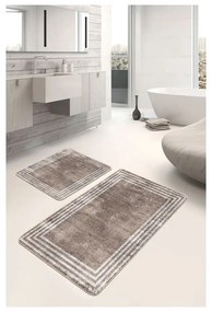 Кафяви кадифени килими за баня в комплект от 2 бр. 60x100 cm – Mila Home