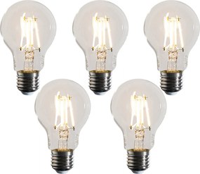 Комплект от 5 E27 димируеми LED крушки A60 прозрачни 4.5W 500 lm 2700K