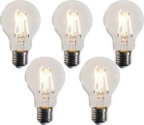 Комплект от 5 E27 димируеми LED крушки Прозрачни A60 4.5W 500 lm 2700K