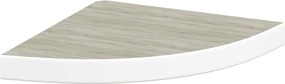 326639 vidaXL Стенен ъглов рафт, дъб и бяло, 35x35x3,8 см, МДФ