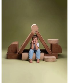 Кафяв детски диван от рипсено кадифе 132 cm Settee – Wigiwama