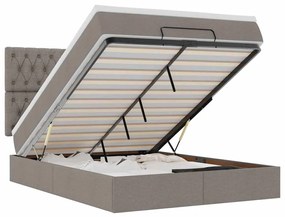 3314090 vidaXL Османска легло с матрак и LED, кафяво, 140x190 см, плат