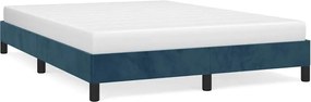 346974 vidaXL Рамка за легло без матрак, тъмносиня, 140x190 см, кадифе