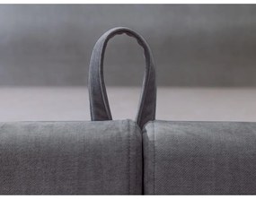 Тъмно сиво тапицирано двойно легло с място за съхранение с решетка 160x200 cm Jade - Bobochic Paris