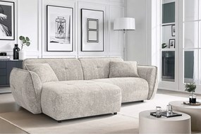 Бежов шенилов ъглов диван (ляв ъгъл) Nelia – Ropez