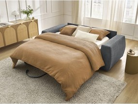 Тъмносив шенилов диван за ежедневно спане/сгъваем 220 cm Hugo – Bobochic Paris