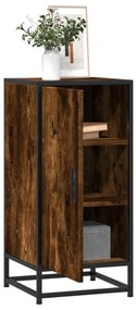 848941 vidaXL Сайдборд, опушен дъб, 35,5x35x76 см, инженерно дърво и метал