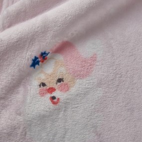 Светлорозово одеяло с коледен мотив от микроплюш 130x170 cm Vintage Christmas Santa – Catherine Lansfield