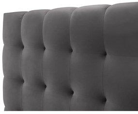 Сиво тапицирано двойно легло с място за съхранение и решетка 200x200 cm Bali - Cosmopolitan Design