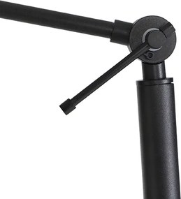 Регулируема черна подова лампа с черен абажур и златист интериор 50 см - Editor