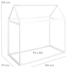 Бяло детско легло тип къща 70x140 cm Montessori – Roba
