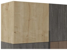 Шкаф в дъбов декор в кафяво-натурален цвят 100x130 cm Titan - Marckeric