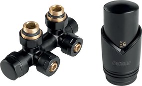 Novaservis - Ъглов комплект за радиатори с централно присъединяване, черен