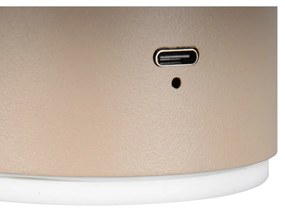 Бежова LED стенна лампа с USB Davey – Trio