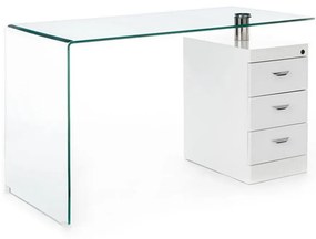 Работна маса със стъклен плот 65x125 cm Bow - Tomasucci