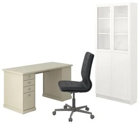 VEBJORN/MULLFJALLET/BILLY/OXBERG комбинация - бюро с шкафове и въртящ се стол 094.363.66