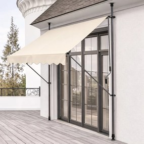 Тента за балкон за тераса с регулируем наклон - бежова Šírka: 200 cm