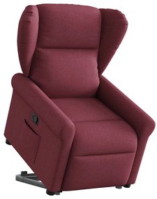 3303377 vidaXL Изправящ реклайнер стол, виненочервен, текстил