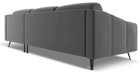 Сив кадифен ъглов диван (десен ъгъл) Nalu – Makamii