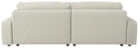 Кремав разтегателен ъглов диван от рипсено кадифе (променлив) Sara – Ropez