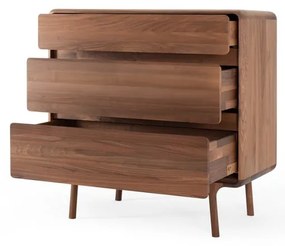 Кафяв скрин от масивен орех 90x90x45 cm Fawn – Gazzda