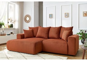 Оранжев кадифен ъглов диван Enjoy – Bobochic Paris