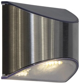 Комплект от 2 слънчеви LED лампи за стена от неръждаема стомана, височина 8 см Wally - Star Trading