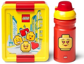 Жълта и червена кутия за закуски и комплект бутилки за пиене Iconic - LEGO®