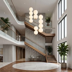 LED висящ полилей LHJ117-2CP четкано злато