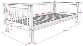 Бяло разтегателно детско легло от масивен бук с място за съхранение 90x200 cm Forrest – Vipack
