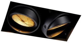 Вграден прожектор черен GU10 AR111 без рамка 2-светлина - Oneon Honey