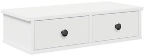 859941 vidaXL Стенна етажерка с чекмеджета Бяла 60x28x15 cm
