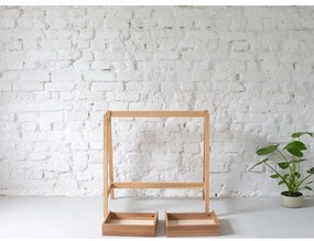 Бяло бюро с основа от ясенова дървесина, дължина 85 cm Luka - Ragaba