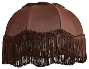 Кафяв текстилен абажур с бял интериор 31.5/15/14 - Heritage