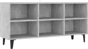 805954 vidaXL ТВ шкаф с метални крака, опушен дъб, 103,5x30x50 см