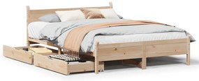 3309773 vidaXL Рамка за легло без матрак, 120x200 см, масивна чамова дървесина
