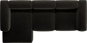 Черен ъглов диван (ляв ъгъл) Bergamo – Cosmopolitan Design