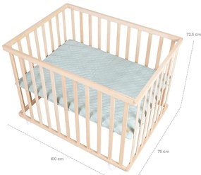 Кошара за игра с регулируема височина/на колелца 75x100 cm в естествен цвят Style – Roba