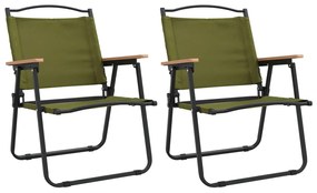 319486 vidaXL Къмпинг столове 2 бр зелени 54x55x78 см Оксфорд плат